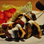 Halloumi kebabs in a tikka marinade